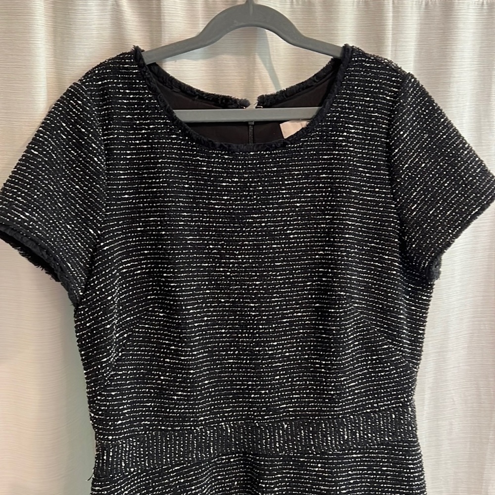 Black and white work dress from Loft